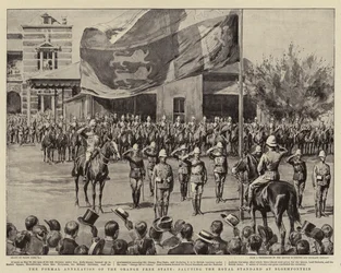 Den formella annekteringen av Orange Free State, hyllar Royal Standard i Bloemfontein